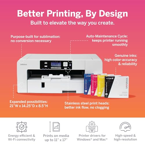 Sublimation Printer Bundle with 31mL Inks & Paper F73400