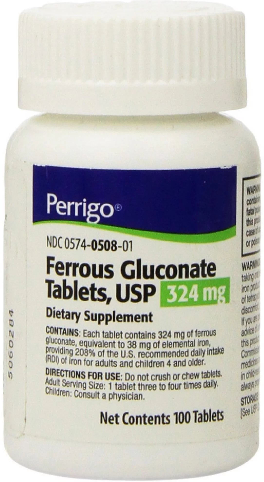 Ferrous Gluconate Tablets 324 mg 100 ea (Pack of 6) Z314707