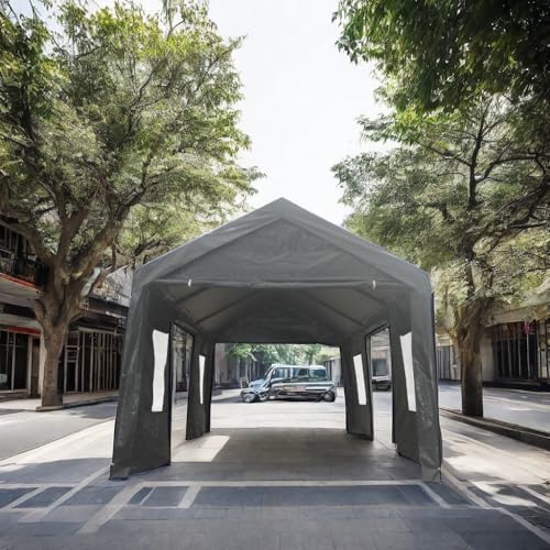 Grey Heavy Duty Portable Carport Canopy Tent with Sidewalls E167