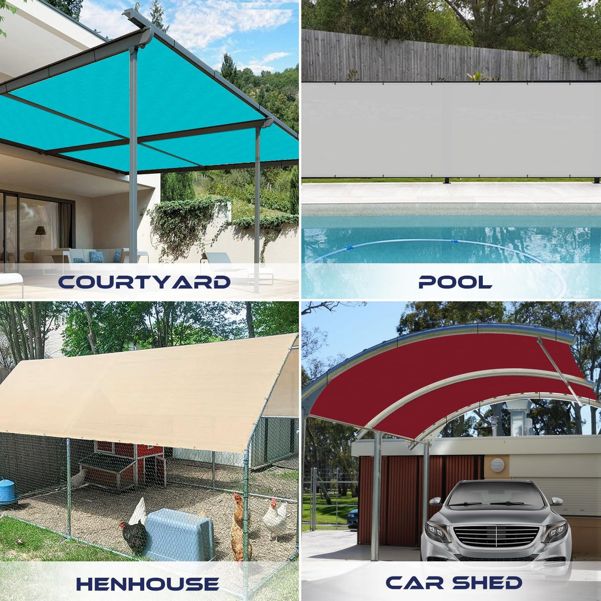 Beige Waterproof Sun Shade Sail Straight Edge Outdoor Canopy Cover G18829