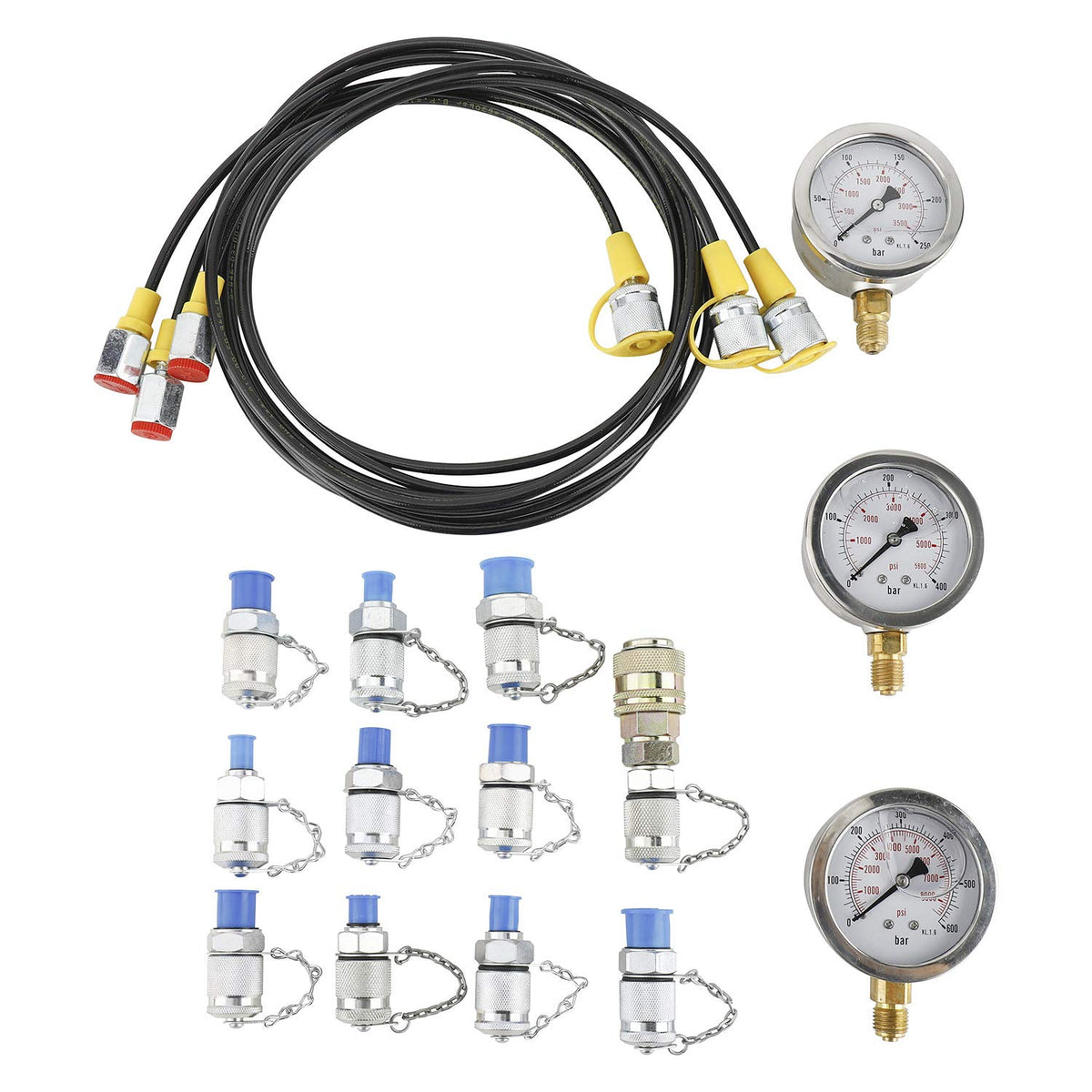 Hydraulic Pressure Test Kit with 11 Couplings 25/40/60 Mpa S9453
