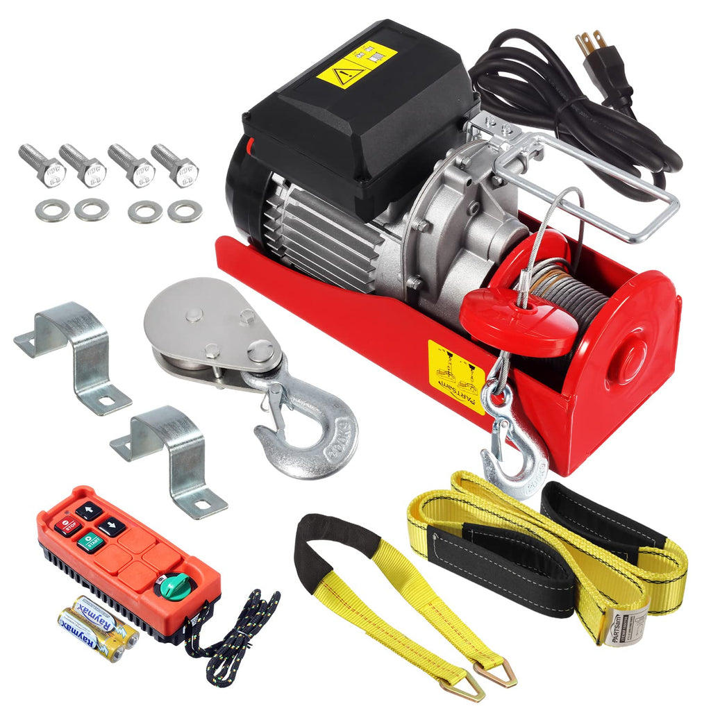 1100lbs Automatic Lift Electric Cable Hoist with Wireless Remote Control J7221