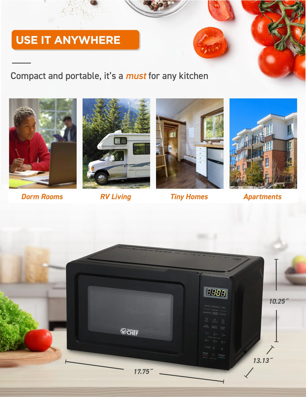 0.7 Cubic Feet 700 Watt Stainless Steel Microwave Oven X11207