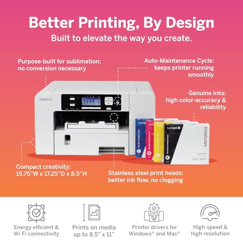 Sublimation Printer Bundle with 31mL Inks & Paper F73400