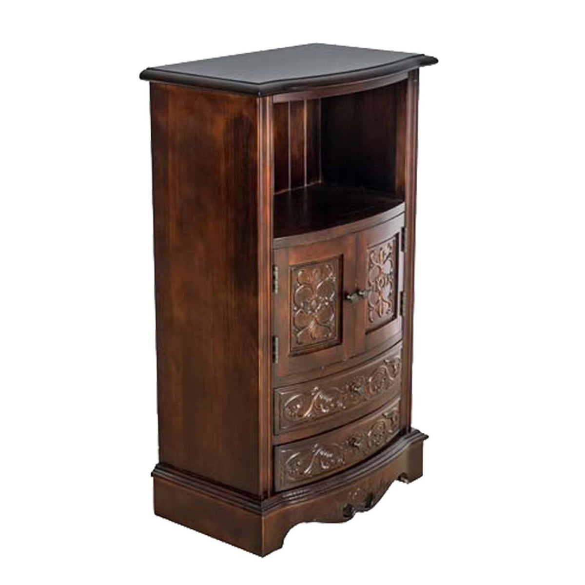 Brown Wooden Storage Cabinet with 2 Drawers and 2 Doors I419