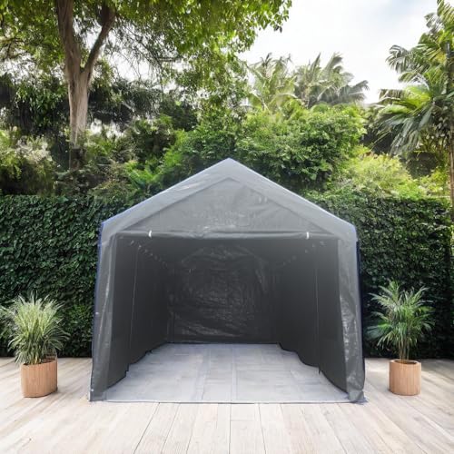 Grey Heavy Duty Portable Carport Canopy Tent with Sidewalls E167