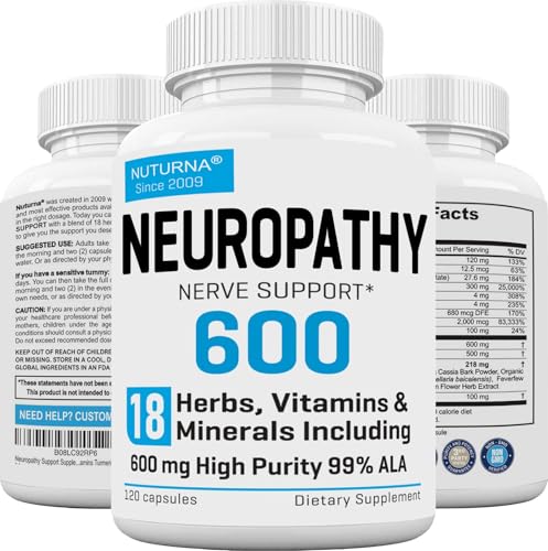 900 mg Alpha Lipoic Acid Nerve Supplement, 180 Capsules D662