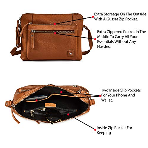 Small Soft Pebbled Real Leather Crossbody Shoulder Bag A697153
