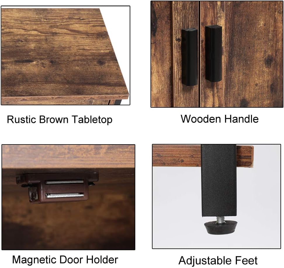 Rustic Brown Free Standing Cabinet with 1 Shelf & 2 Doors E133706