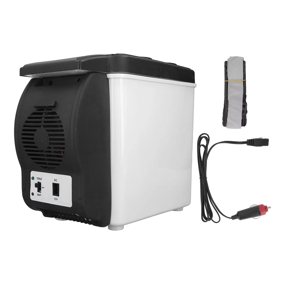 6L Portable Mini Fridge Black White L64609