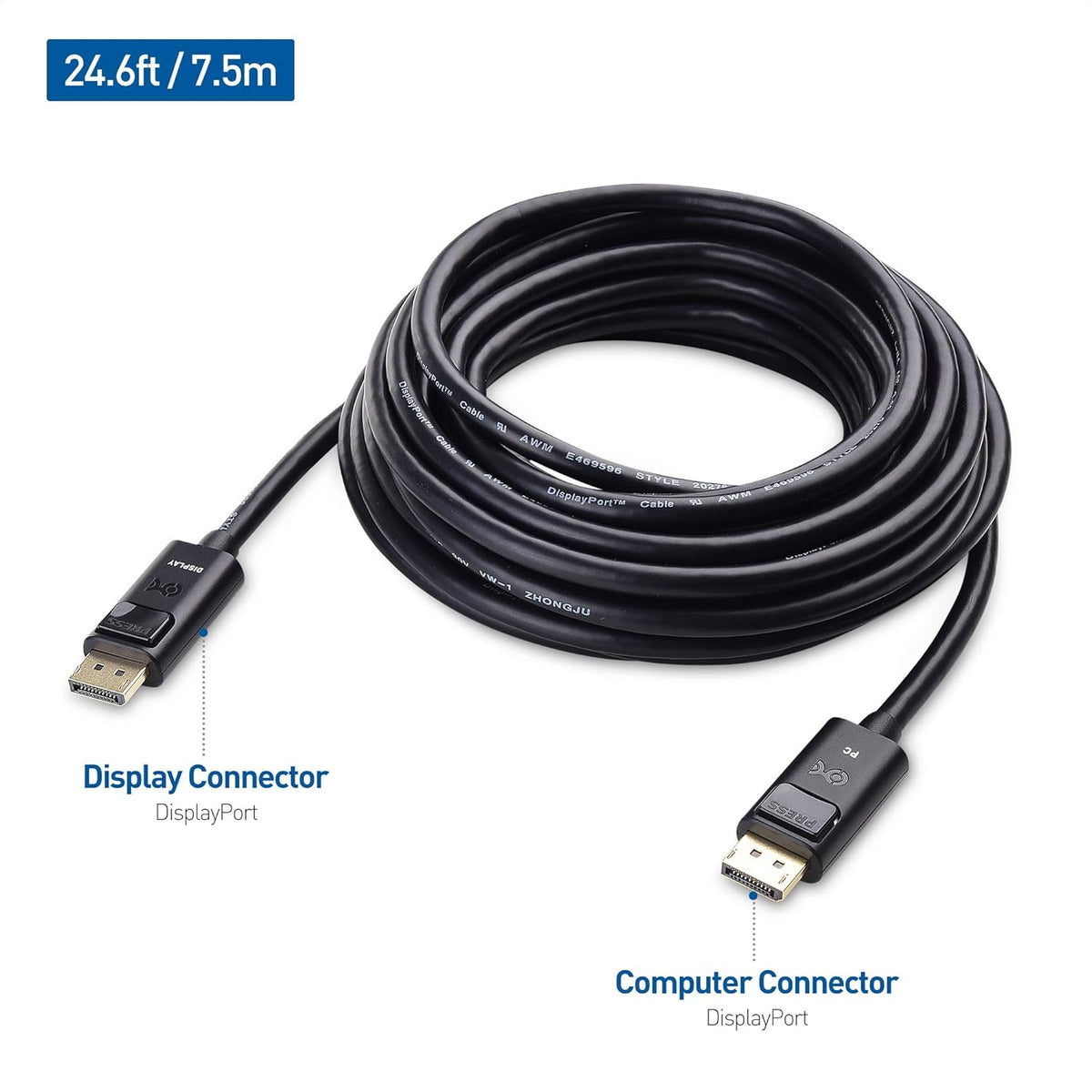 Unidirectional Active DisplayPort Cable 25 ft / 7.5m S6170