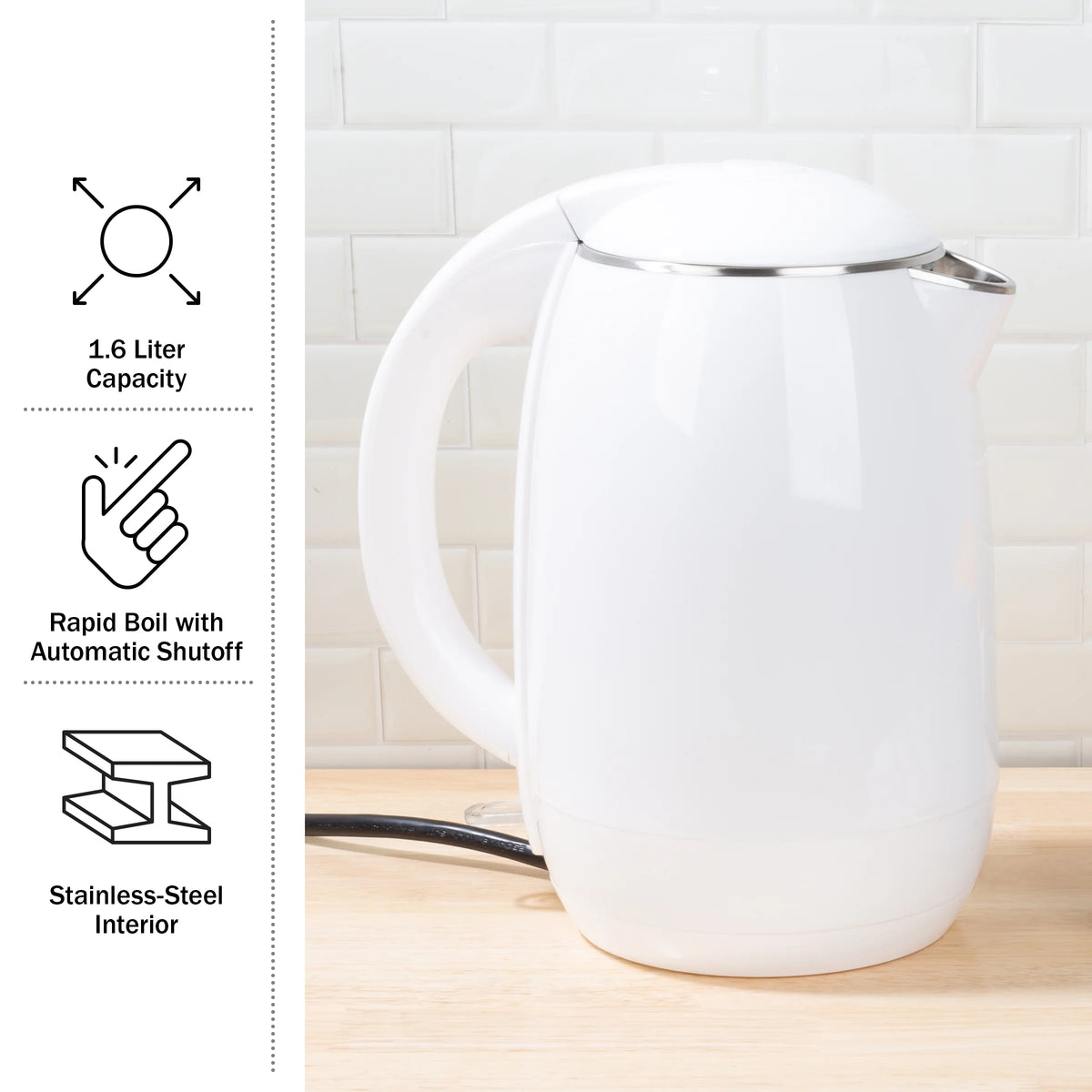 White 1.8L Electric Kettle Z9411