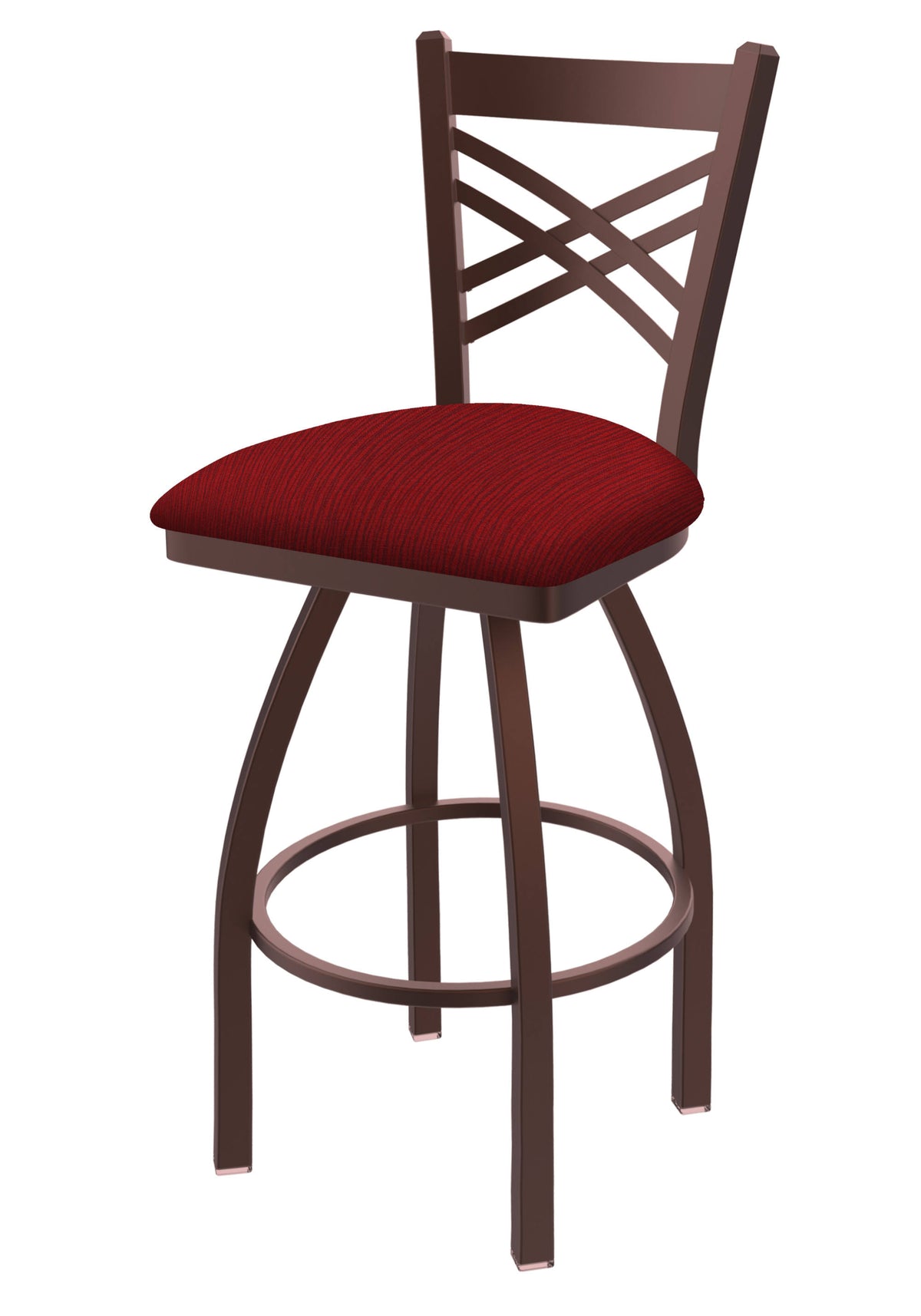 Swivel Bar Stool with Bronze Finish and Graph Ruby Seat Z547