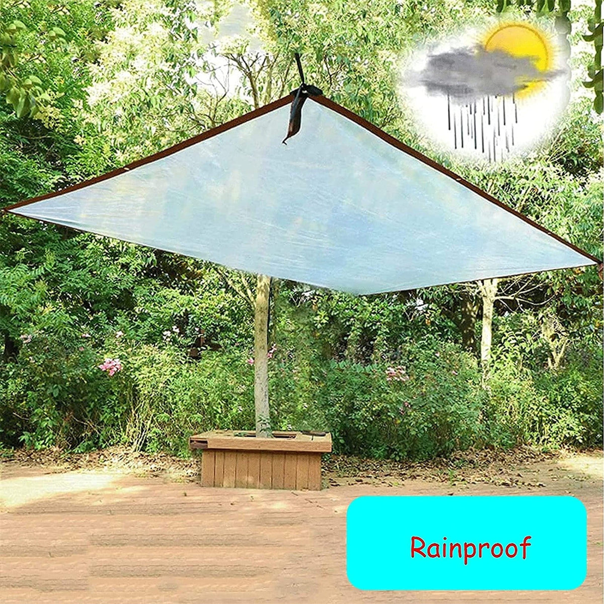 7x7 Ft Heavy Duty Waterproof PVC Transparent Tarpaulin E824