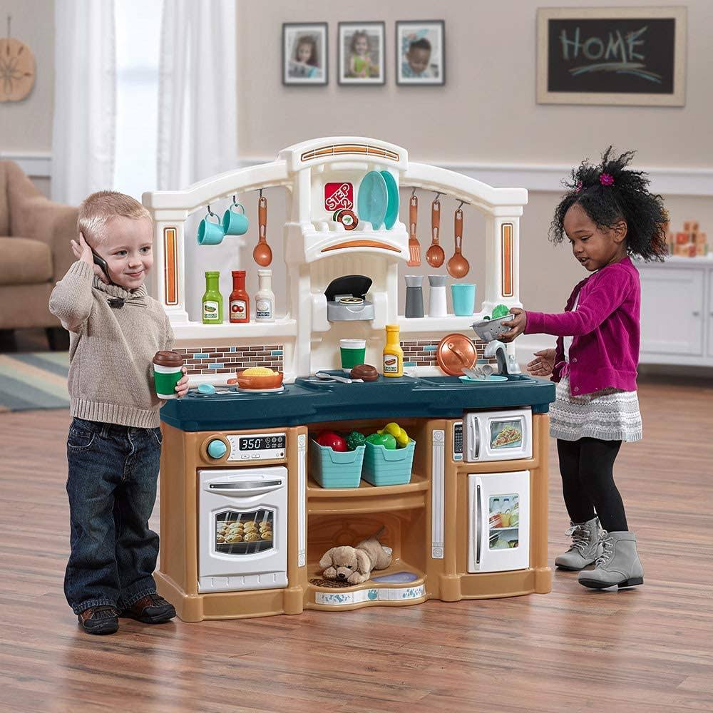 Tan/Blue Kids Play Kitchen U6304