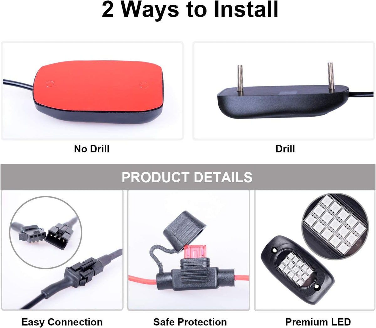 8 Pods Multicolor LED Rock Lights with APP Control S773