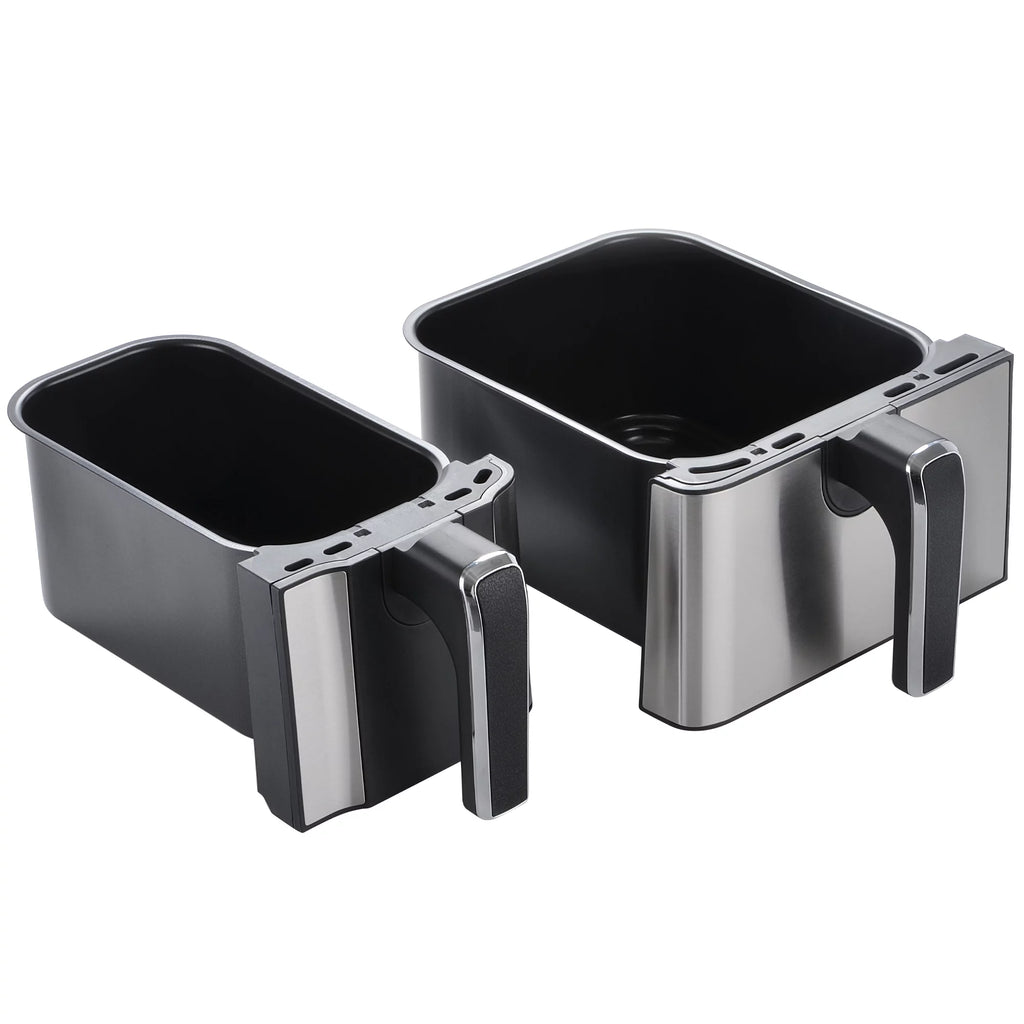 9 Quart Dual Basket Digital Air Fryer Black and Stainless N715