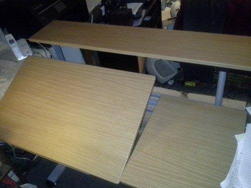 Medium Oak Height-Adjustable Drafting Table R2911