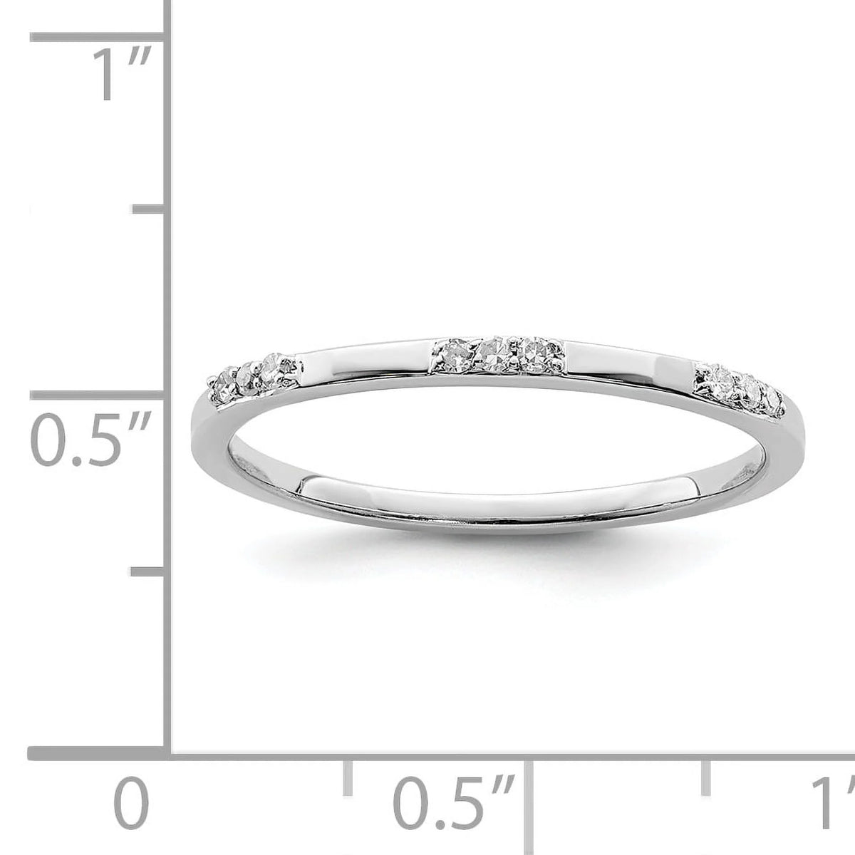 Rhodium Plated Diamond Ring W7294