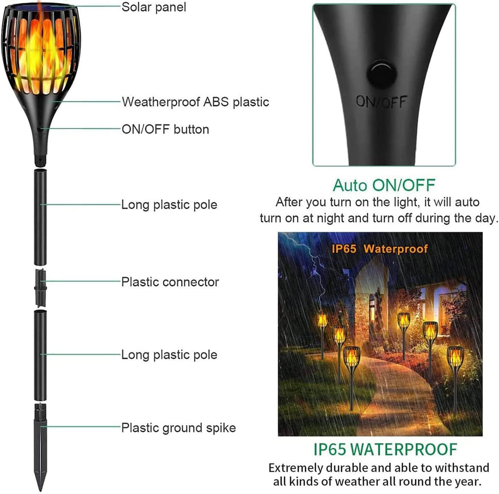 Solar Torch Lights with Flickering Flames M83000
