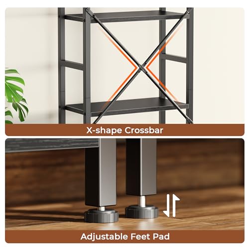 4 Tier Rustic Brown Bookshelf with 11 Open Shelves Z6414