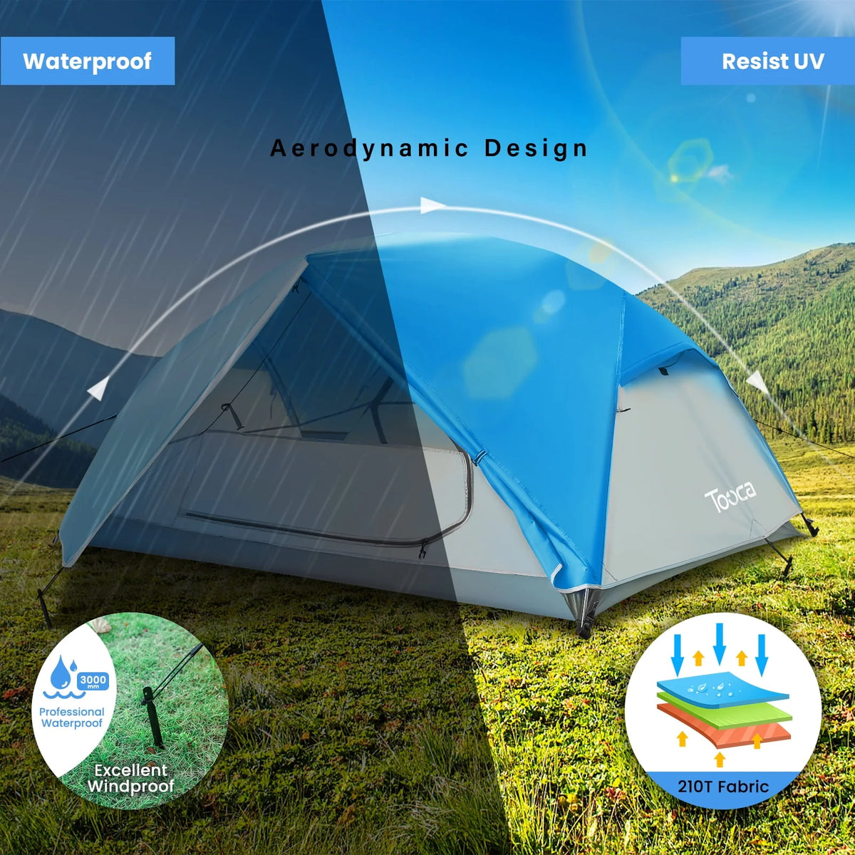 2 Person Waterproof Lightweight Camping Tent C8936
