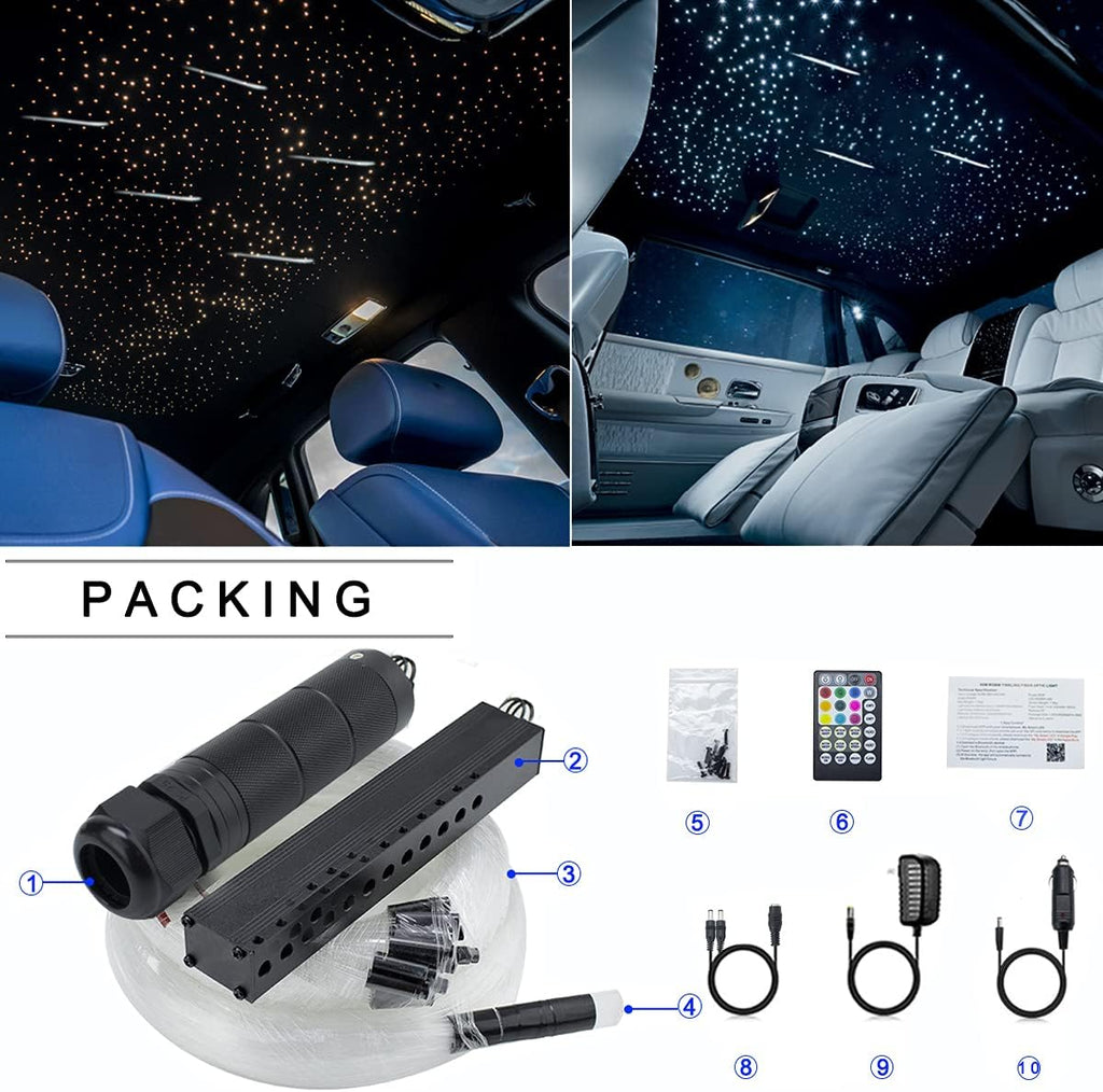 450pcs*0.03in*9.8ft RGBW Meteor LED Fiber Optic Ceiling Light Kits U112032