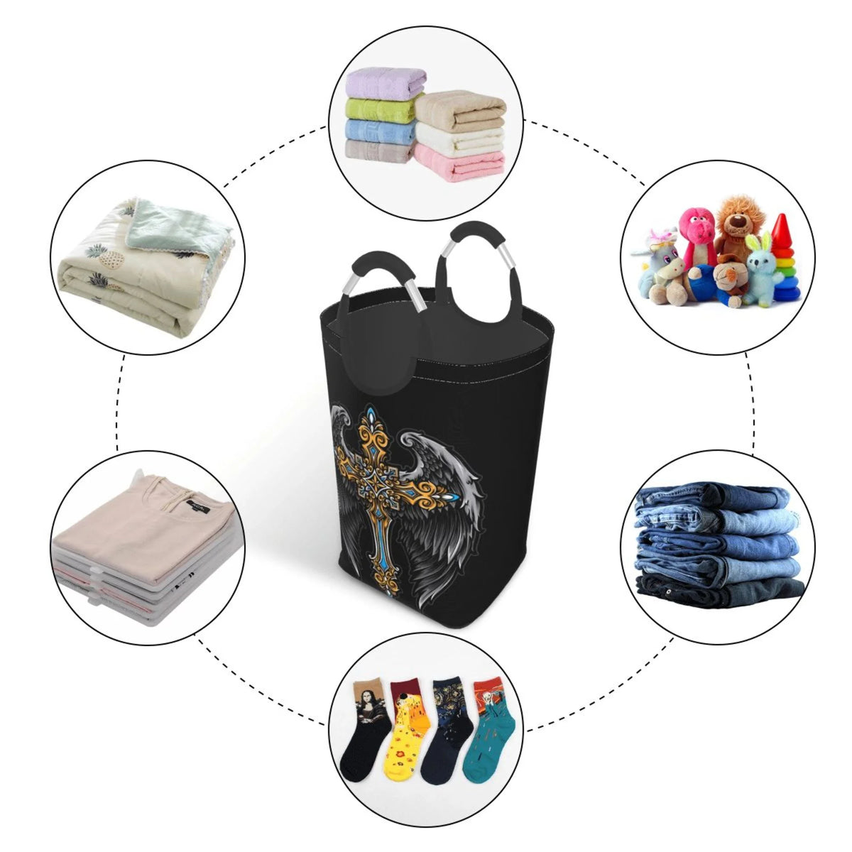 50L Large Rectangular Laundry Hamper with Aluminum Handles H25910