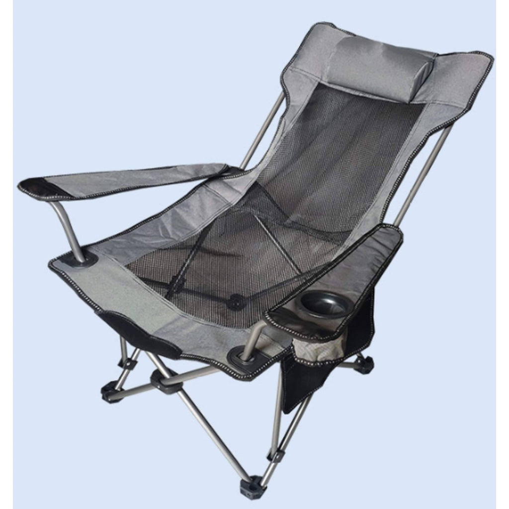 Grey Adjustable Beach Camping Chair with Net W41047