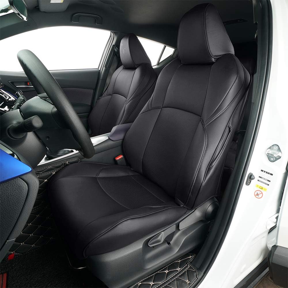 Black Leather Seat Covers Full Set 4pcs W8713
