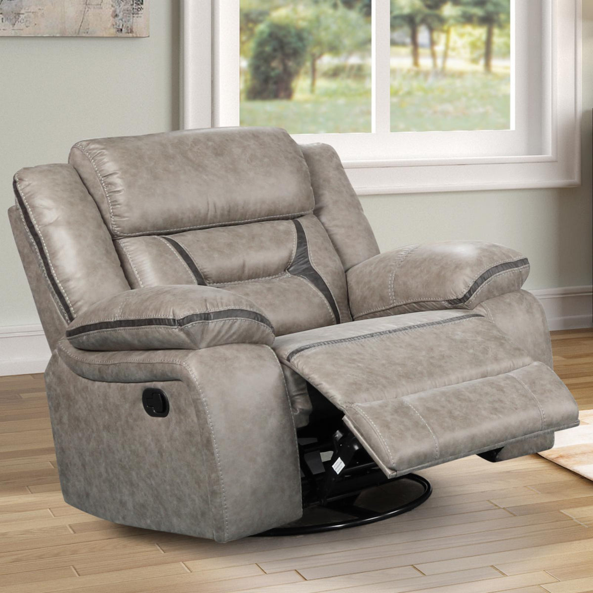 Dark Chesnut Manual Recliner Chair with Console S540172