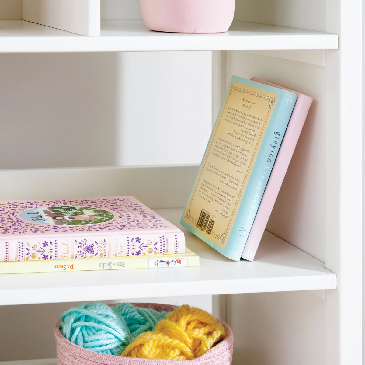 Creamy White Wooden Bookcase with Storage Compartments X284753