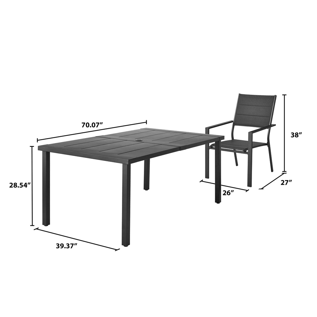 Black 7-Piece Outdoor Patio Dining Set Z737