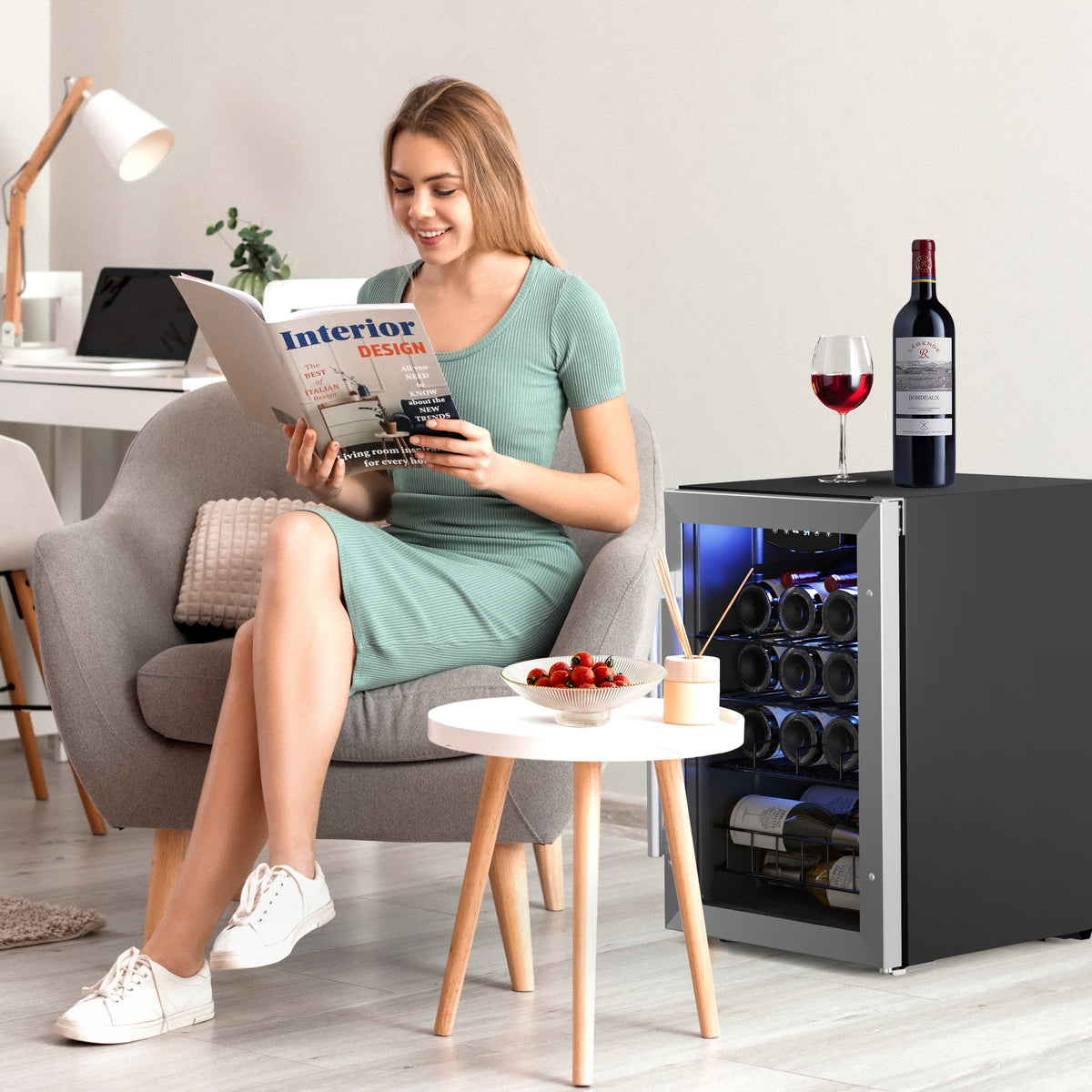20 Bottle Freestanding Compact Wine Cooler Refrigerator I881612
