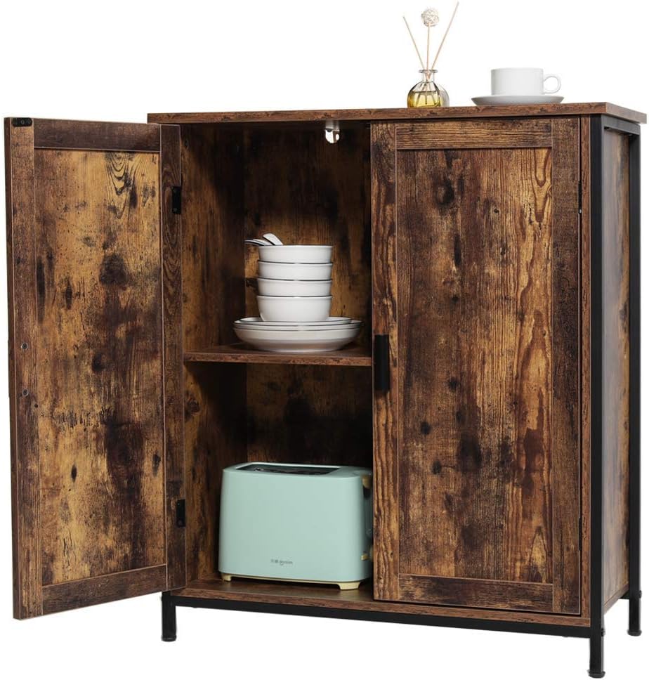 Rustic Brown Free Standing Cabinet with 1 Shelf & 2 Doors E133706