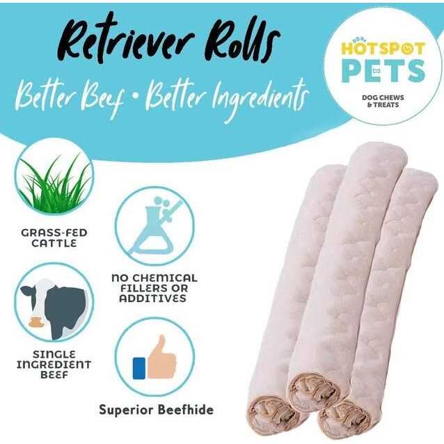 All Natural Rawhide Rolls Dog Chew Treats H87707