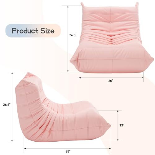 Pink Faux Leather Memory Foam Bean Bag Chair P871788
