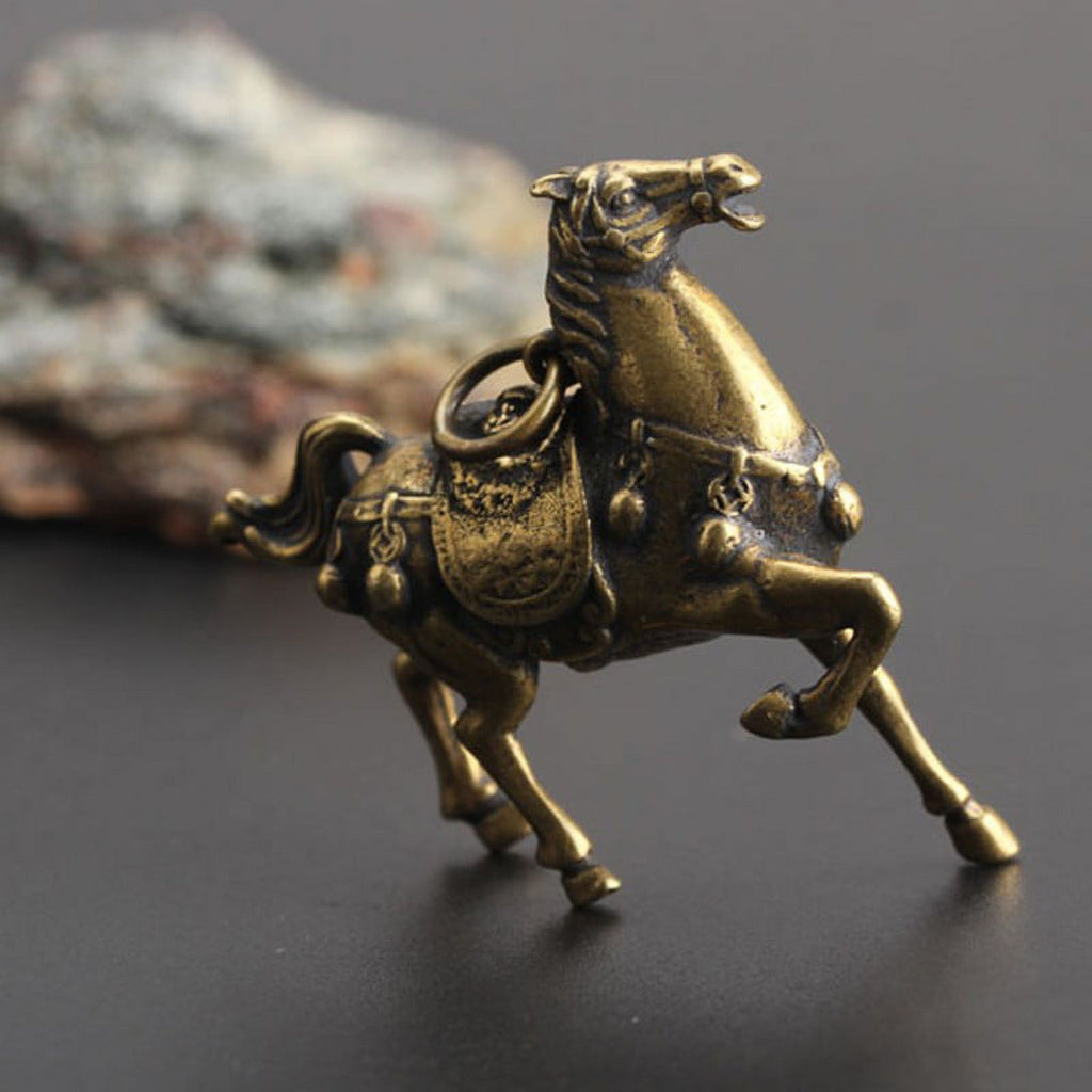 Solid Copper Race Horse Miniature Figurines Desk Decor Ornament Handmade Crafts I372230