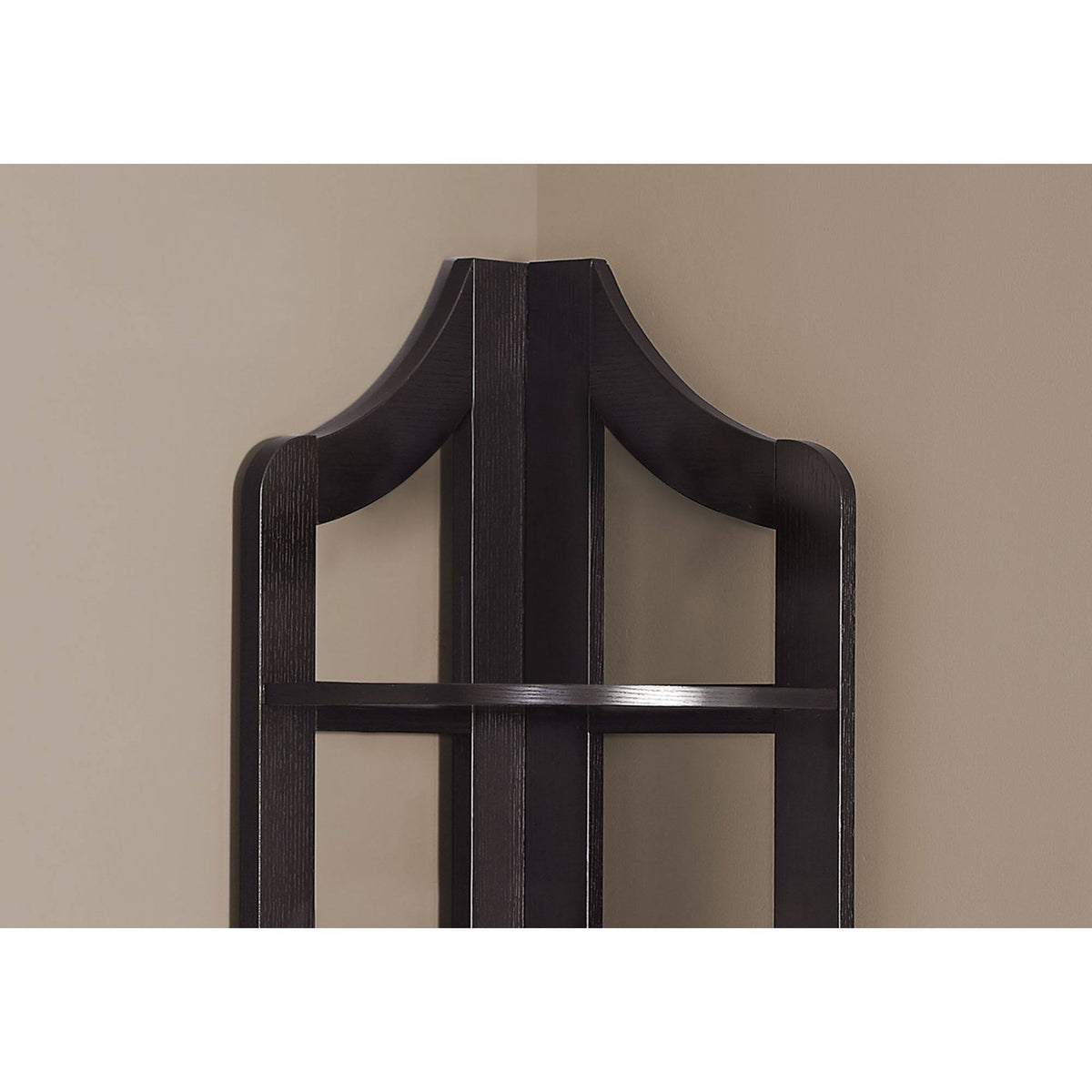 Cappuccino Brown 5 Shelves Corner Bookcase A89385