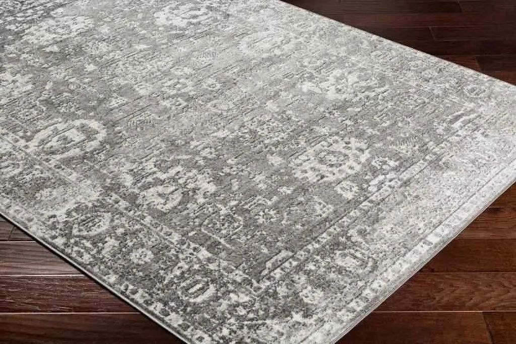 9x12 Gray Charcoal White Area Rug U5140