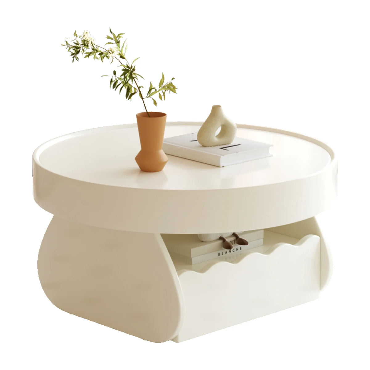 Cream White Wood Coffee Table B335