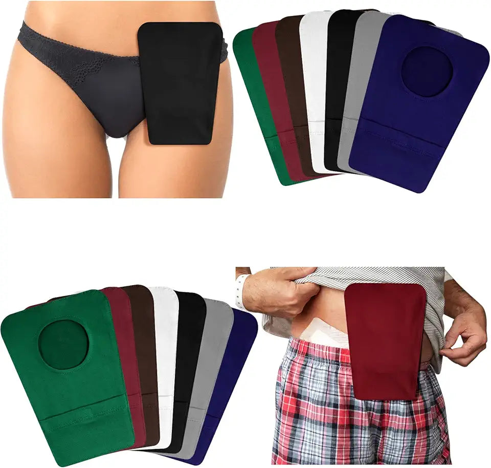14 Pcs Ostomy Bag Pouch Covers with Round Opening Q632417