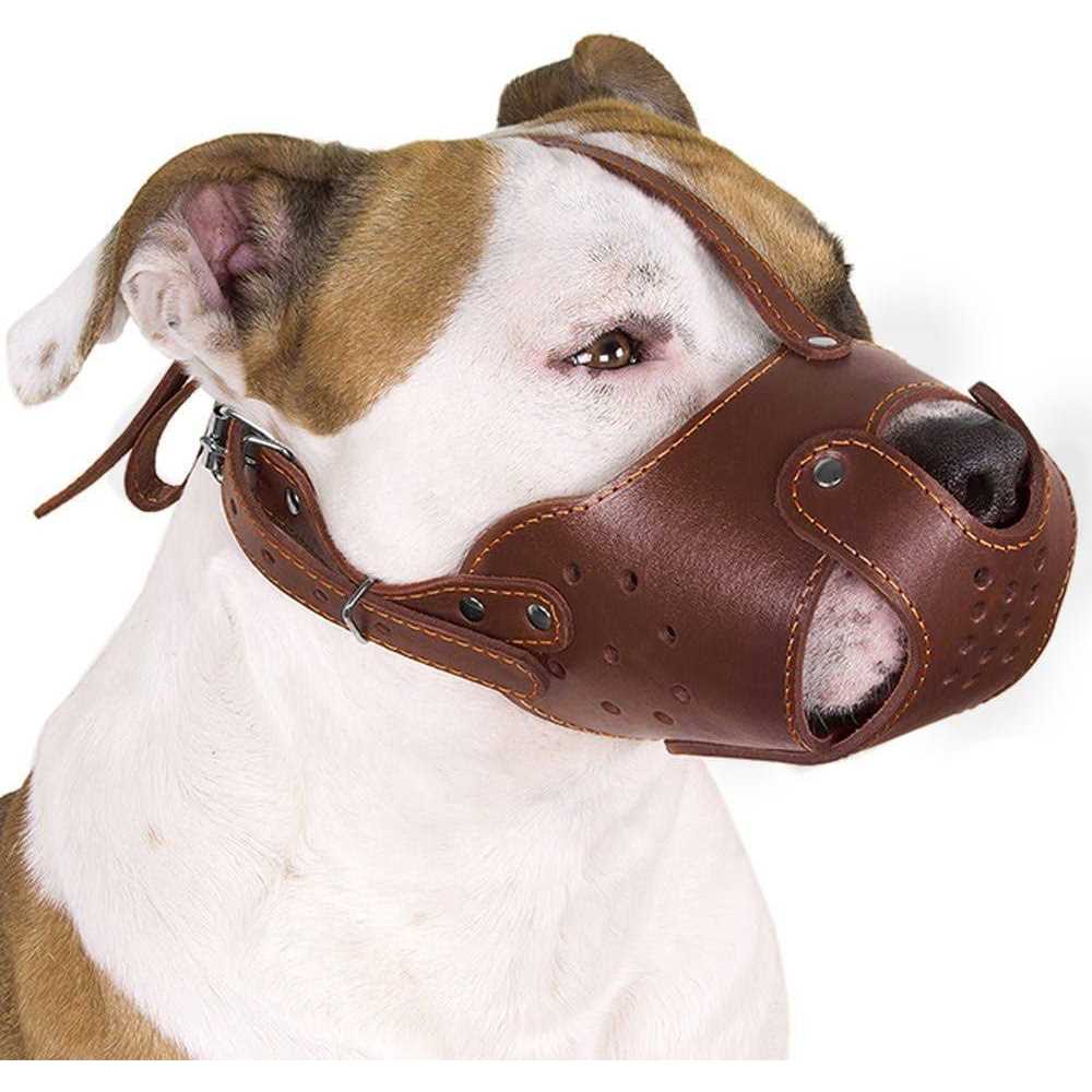 Dog Muzzle Basket Genuine Leather U54038
