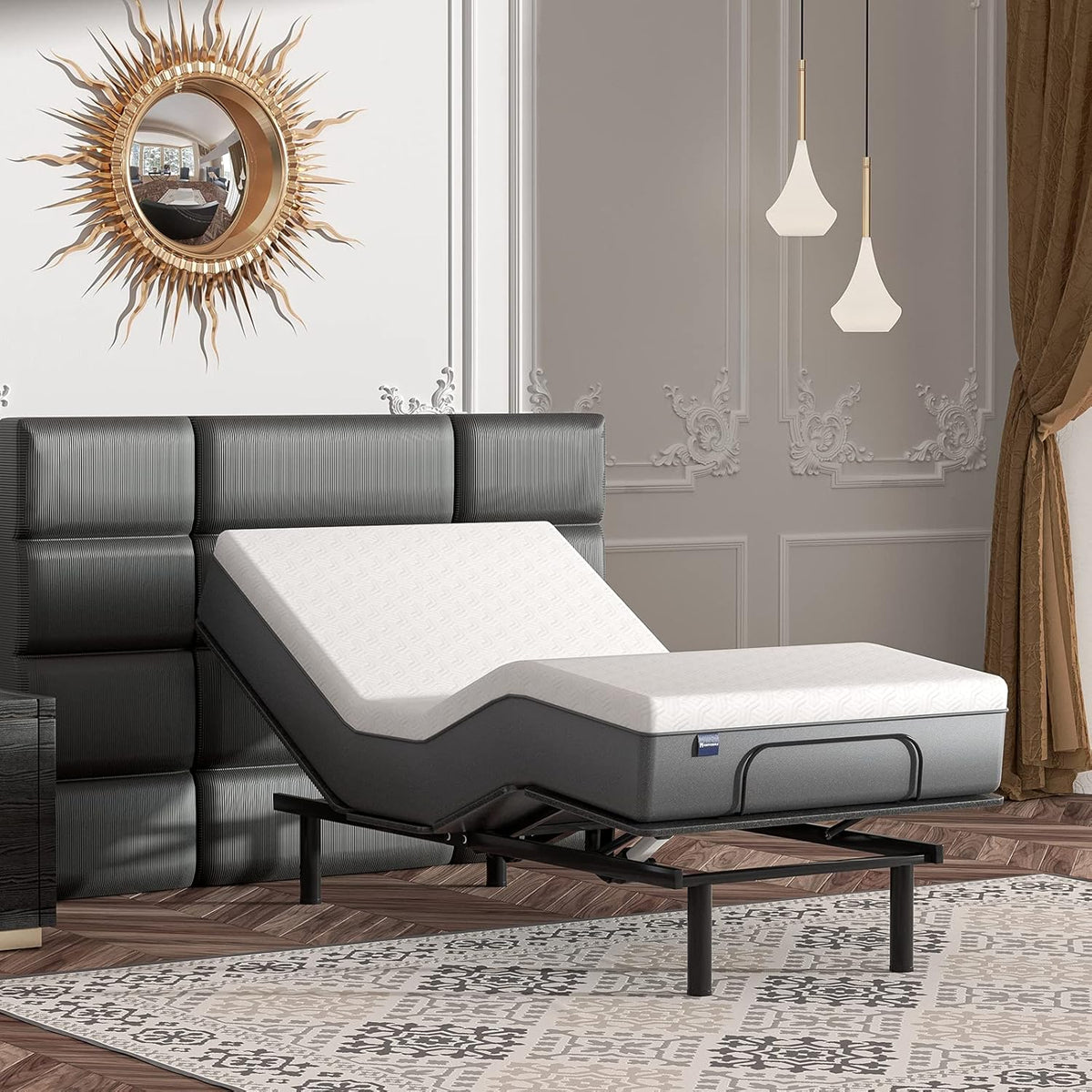 Black Twin XL Adjustable Bed Base with Wireless Remote Z8365