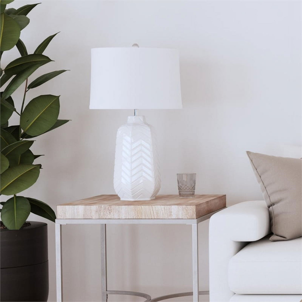 White Ceramic Table Lamp R230974