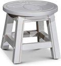 Antique White Carved Wooden Step Stool W208579