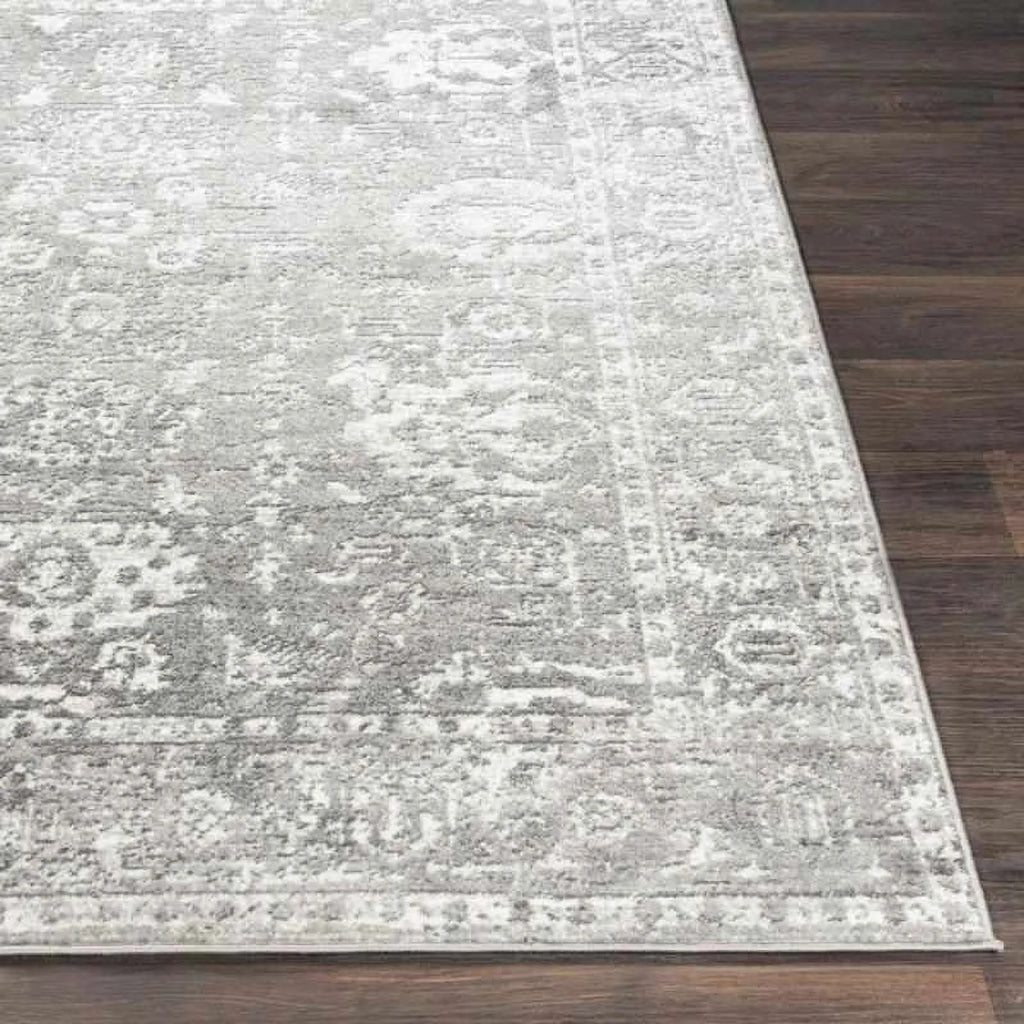 9x12 Gray Charcoal White Area Rug U5140