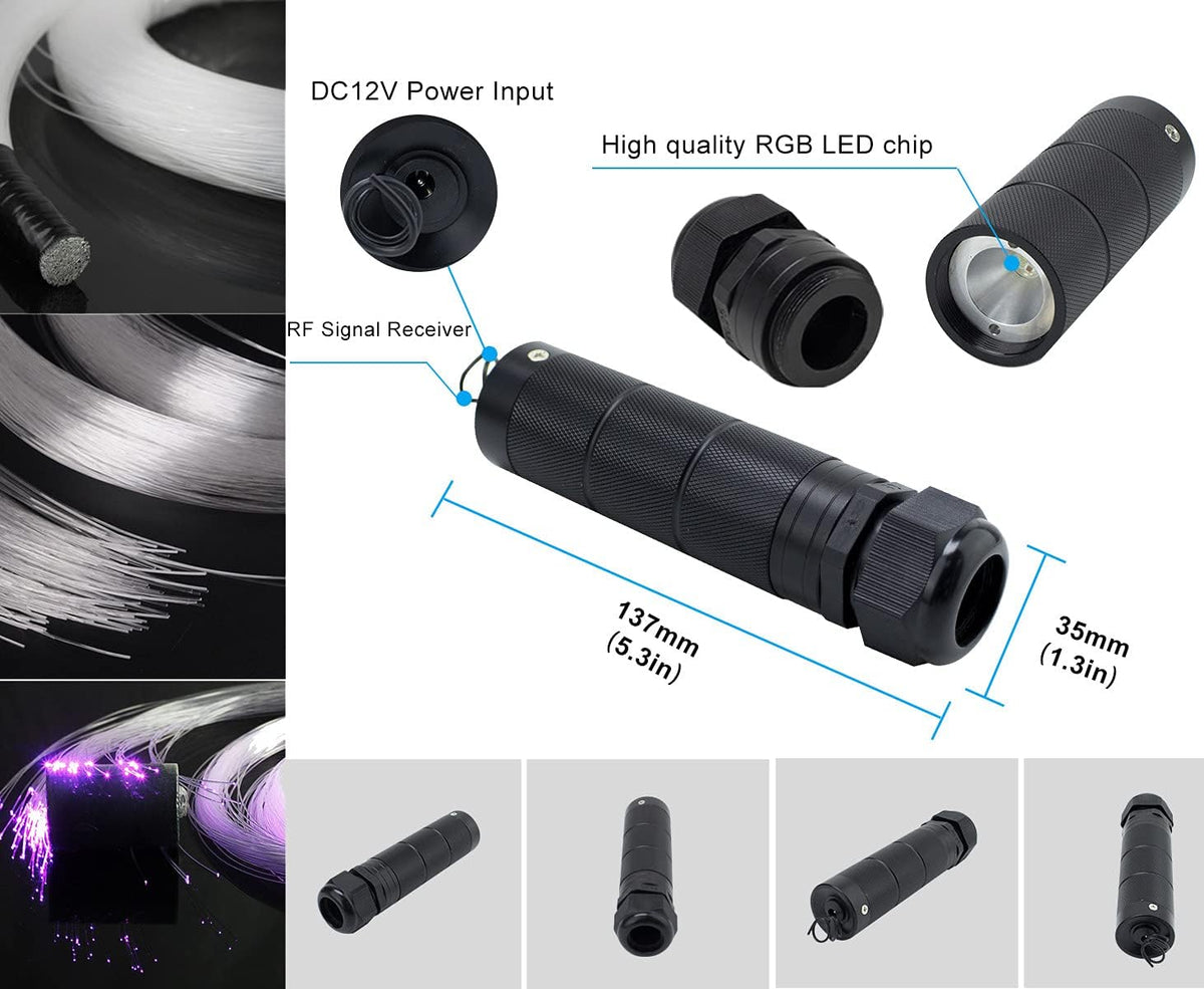 450pcs*0.03in*9.8ft RGBW Meteor LED Fiber Optic Ceiling Light Kits U112032