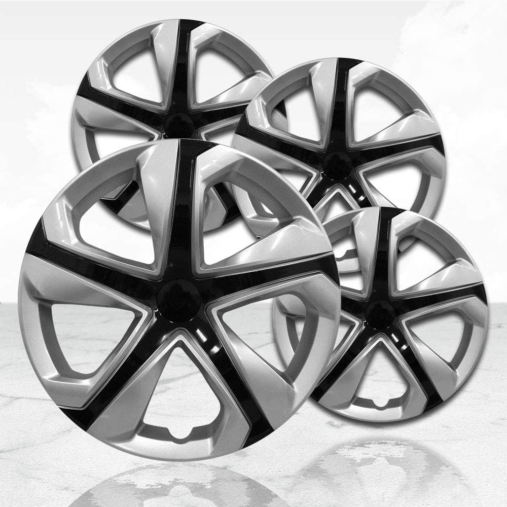 15 Silver/Black Hubcaps Wheel Covers Set of 4 M37015