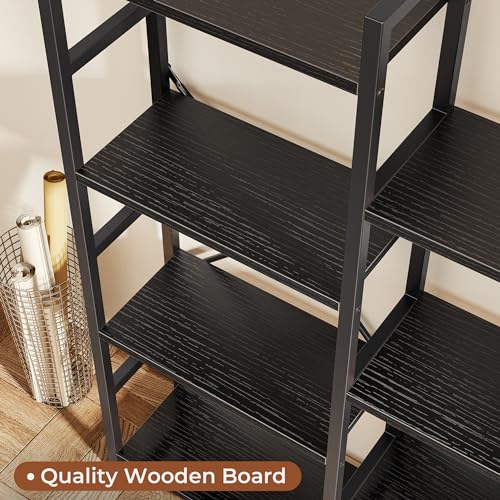 4 Tier Rustic Brown Bookshelf with 11 Open Shelves Z6414